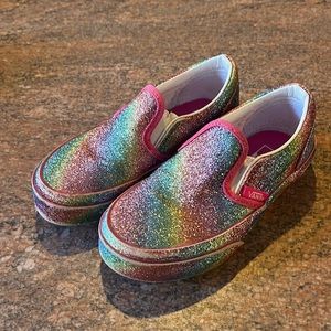 Rainbow sparkle glitter, vans